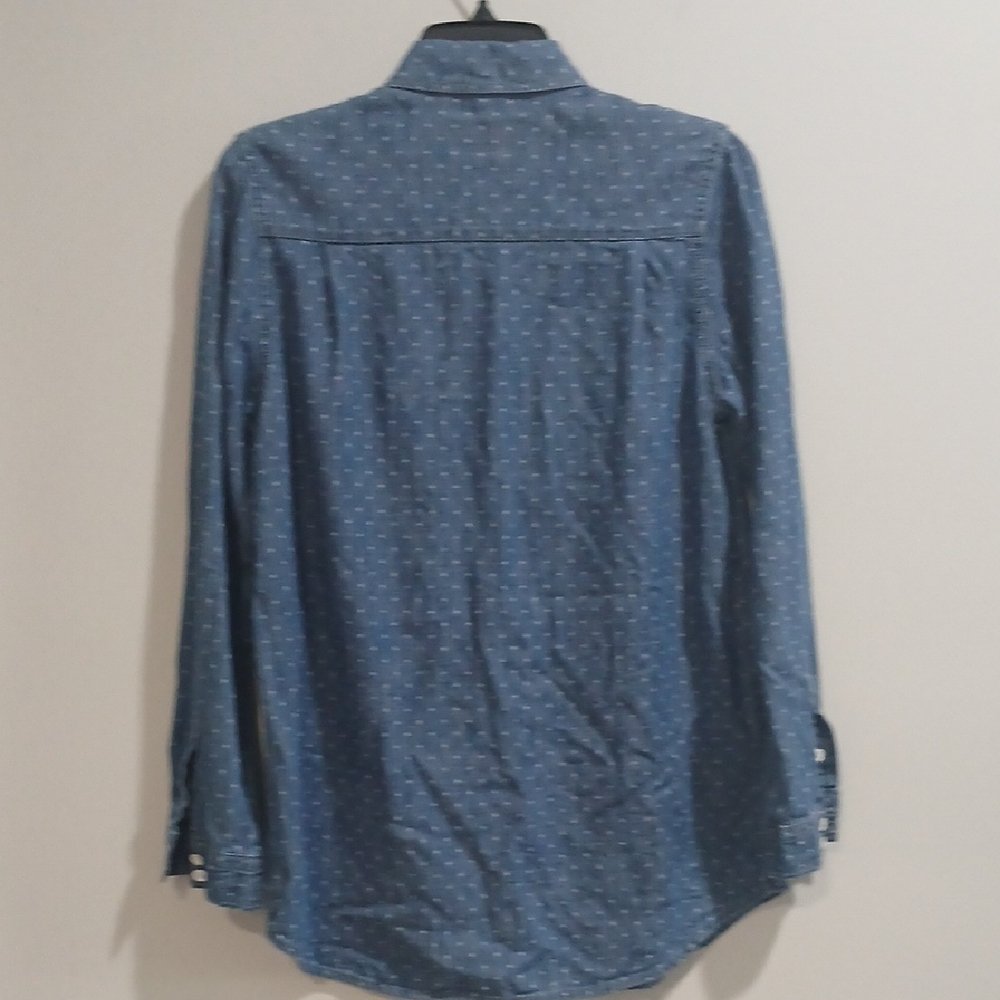 Lucky Brand Women's Blue Patterned Button Down Shirt Sz Small Pre-owned - Picture 6 of 10